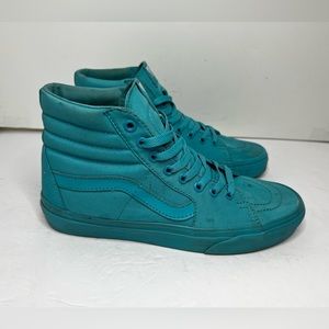 VANS High Top Skate Shoes Mens 7.5 Women’s 9 Turquoise EUC